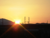 夕日が沈んで行く！