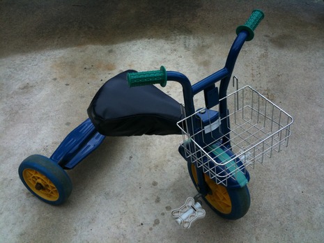 お下がりの三輪車