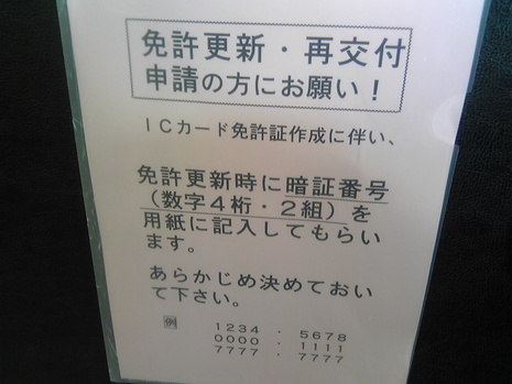 免許証、更新