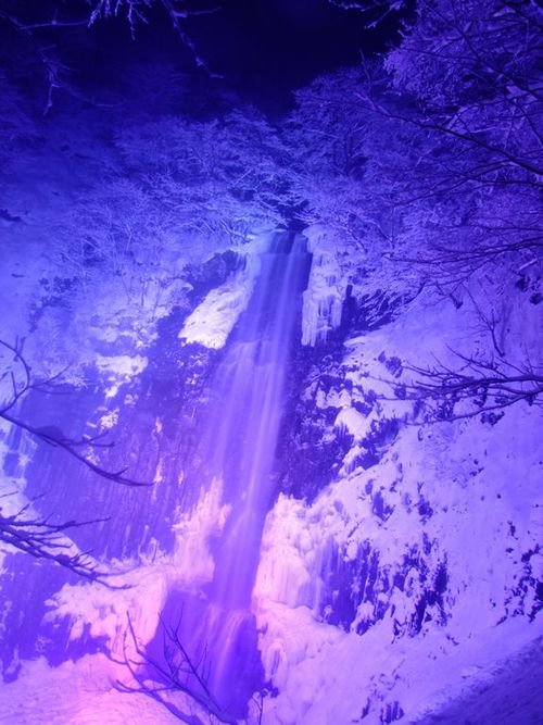 玉簾の滝　冬のライトアップ2017♪