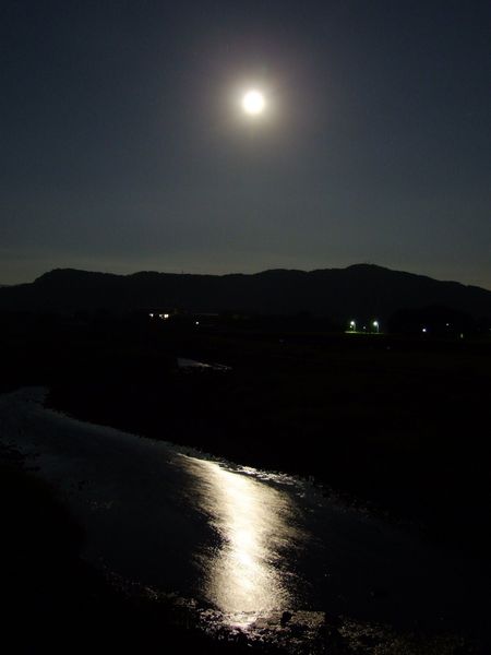 月の光に月の川♪
