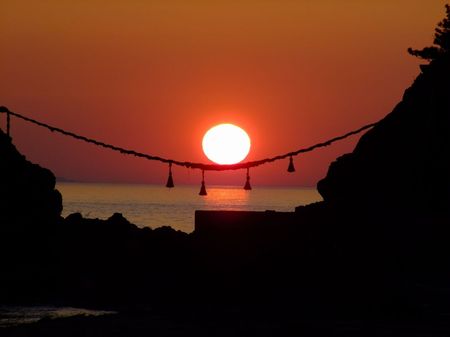 出羽二見きのうの夕陽♪