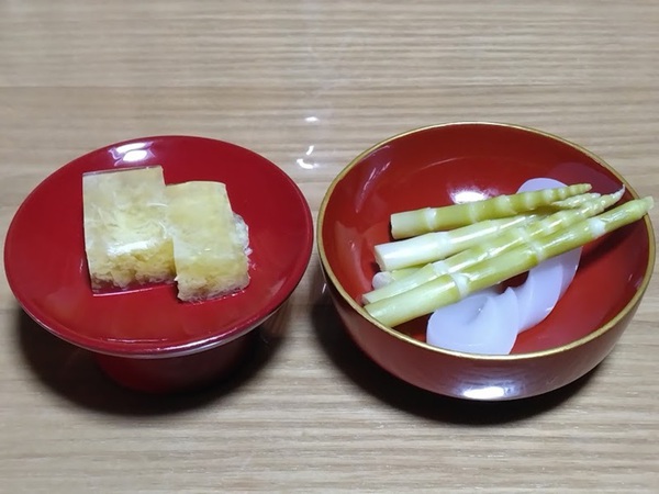 玉子寒天と竹の子煮つけ 玉子寒天と竹の子煮つけ