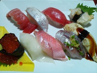 角上魚類の寿司　