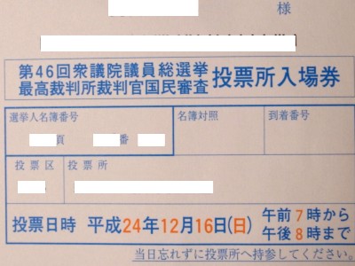 イメージ 投票所入場券