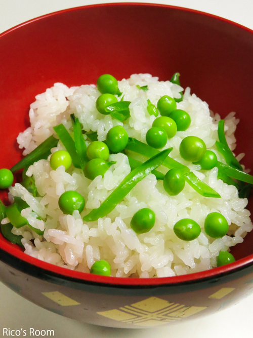R 今朝は、『さやえんどうごはん』でおはよう♪ R 今朝は、『さやえんどうごはん』でおはよう♪