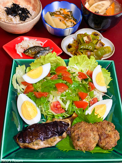 R 夏旅計画・古民家リノベーション中!& おうちごはん『ナスの挽肉はさみ焼きと豆腐ハンバーグ定食』 R 夏旅計画・古民家リノベーション中!& おうちごはん『ナスの挽肉はさみ焼きと豆腐ハンバーグ定食』