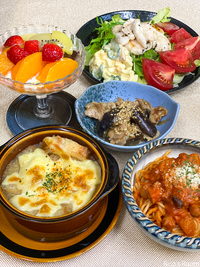 R 食生活改善で『痩せ体質』へ変化しました！おうちごはん『オニオングラタンスープと蒟蒻入りパスタ定食』