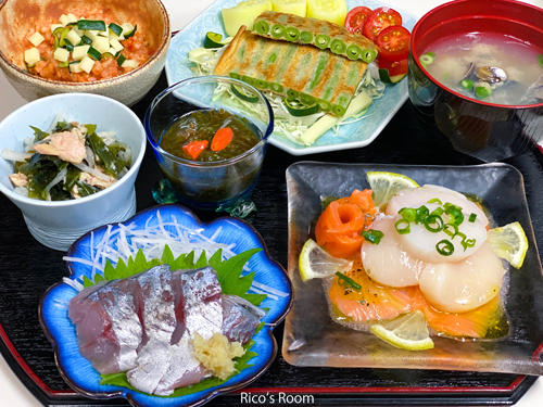 R 酒田沖とれたてアジ & おうちごはん『海鮮定食』♡ R 酒田沖とれたてアジ & おうちごはん『海鮮定食』♡