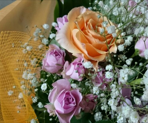 ご両親への花束をフラボ花加工に。