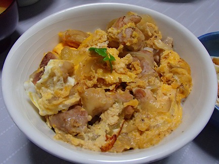 親子丼・白菜とえのきとちくわのおひたし