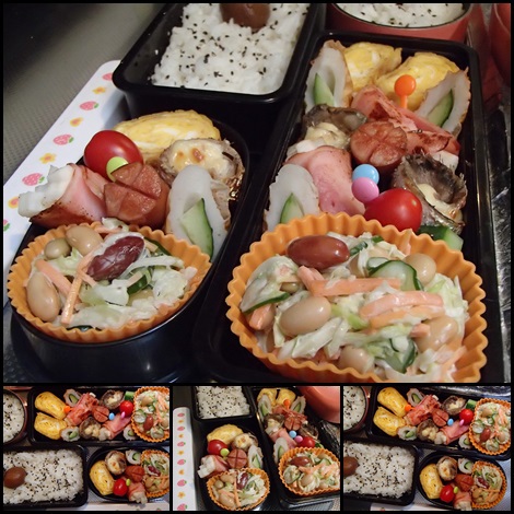 春キャベツと豆のサラダ・鰯のベッカフィーコ風・長いものベーコン巻き 春キャベツと豆のサラダ・鰯のベッカフィーコ風・長いものベーコン巻き