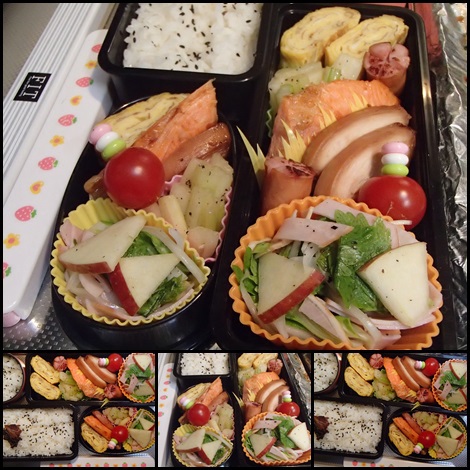 セロリの葉のサラダ・セロリ浅漬け・南部どり照焼き風・お弁当