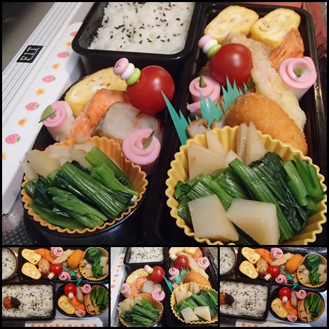 孟宗と小松菜・銀鮭焼