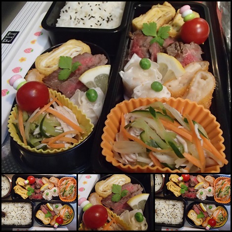 いわて和牛焼(medium)・南部どりチキンサラダ
