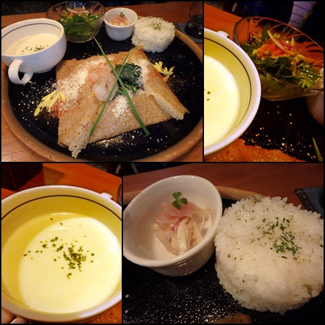 ガレットプレート(そば粉のクレープ)・風の森のログハウスカフェ オルファ ガレットプレート(そば粉のクレープ)・風の森のログハウスカフェ オルファ
