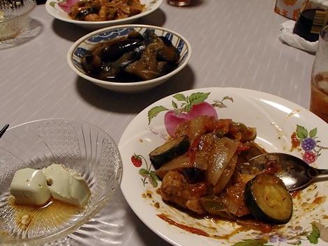 ラタトゥイユ・茄子の煮物・冷や奴