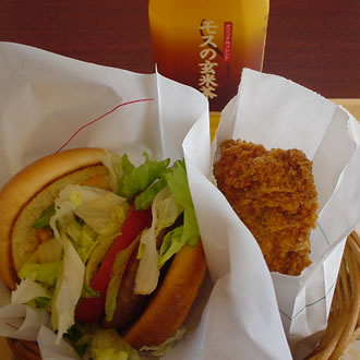 黒胡椒チキン+フレッシュバーガー