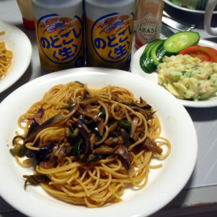 茄子とピーマンのパスタ・茄子三昧