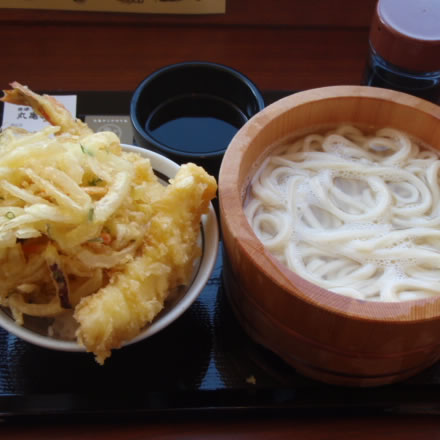 讃岐釜揚げうどん・かき揚げ・えび天・いか天・天丼