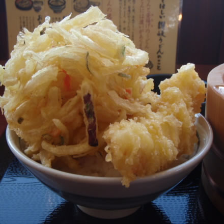 讃岐釜揚げうどん・かき揚げ・えび天・いか天・天丼