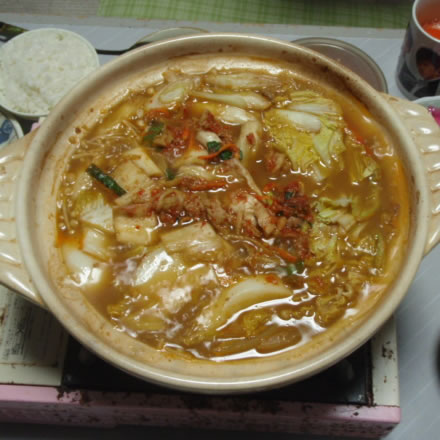 豚キムチ鍋・青菜漬け