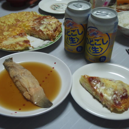 じゃがいものピザ風オムレツ・子持ちかれい煮