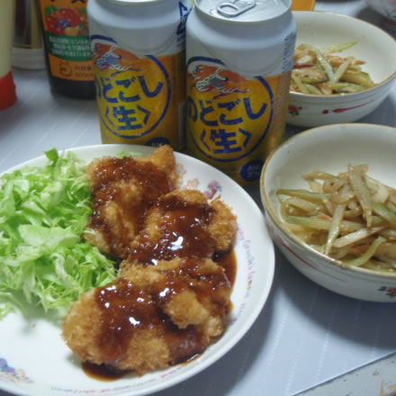 チキンカツ・ウドのきんぴら