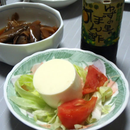 茄子のミートグラタン・かれい塩焼き・豆腐のサラダ・あんこのせ