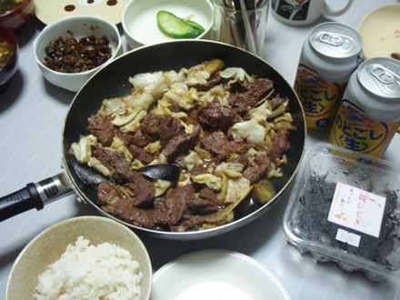 冷蔵庫整理・君乃家の肉・すいか・酒田の大雨