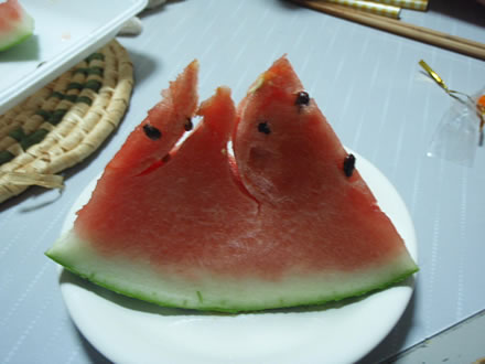 冷蔵庫整理・君乃家の肉・すいか・酒田の大雨