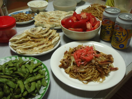 中町木村屋・和パフェ・いか焼きそば・餃子・枝豆・トマト
