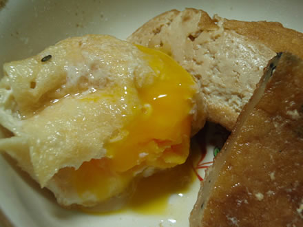 xxxのきんちゃくと厚揚げとさつま揚の煮物・肉じゃが・おみ漬け