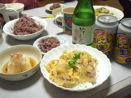親子丼・揚げだし豆腐・もって菊