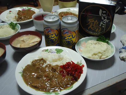 にいがた地鶏カレー・マッシュポテト・子漬け・こづけ・寒だら汁