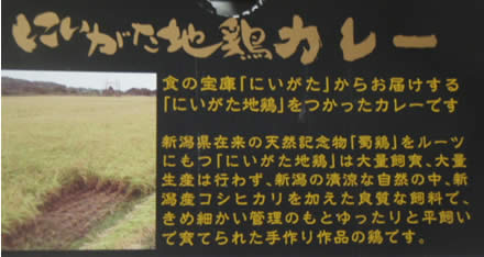 にいがた地鶏カレー・マッシュポテト・子漬け・こづけ・寒だら汁