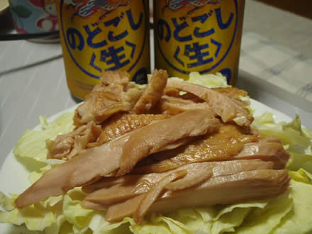 ピザ餅・たまり醤油チキン生キャベツのっけ
