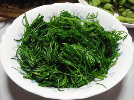 初物・枝豆・おかひじきのおひたし・牛肉野菜炒め・辛味家
