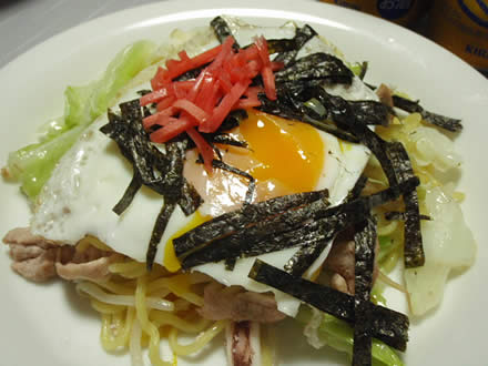 米沢屋風焼きそば・後がけ・ウスターソース・小玉すいか・姫甘泉