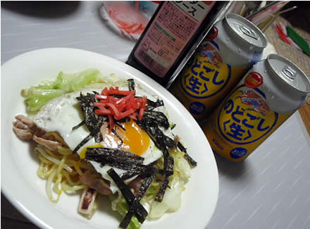 米沢屋風焼きそば・後がけ・ウスターソース・小玉すいか・姫甘泉