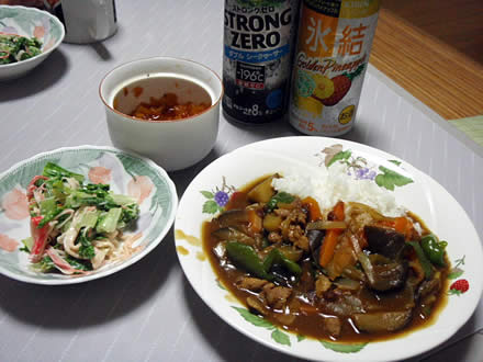 夏野菜カレー・小松屋のモンブラン・母の誕生日