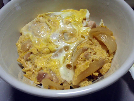 糸かぼちゃ(金糸かぼちゃ)3種盛・親子丼・夕顔と豚肉の炒め物