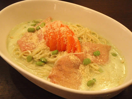 REDIA・ベジプレート前菜・スープ・だだちゃ豆と生ハムの冷製パスタ