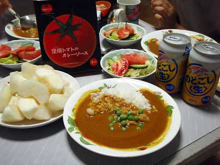 窪畑トマトのカレーソース・北海道産ピュアホワイト・刈屋産幸水梨