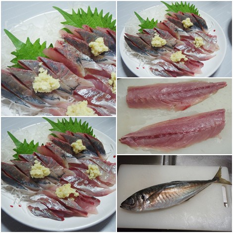 冷やし中華・鯵の刺身