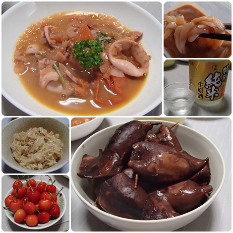 いかのにんにく風味・いか塩辛・いか飯・五目ご飯・佐藤錦