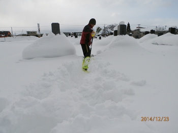 雪中お墓参り代行